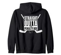 Ice Hockey Player Gift Straight Outta The Penalty Box Felpa con Cappuccio