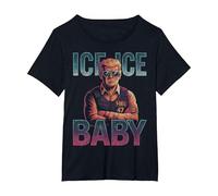 Ice Ice Baby Retro Divertente Trump Maglietta, Donna Plus-Size, Nero, 6X