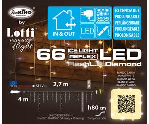 Ice Light 66 LED Tenda Luminosa Natalizia cm 270x80h Luci di Natale Vari Colori [EEK: A]