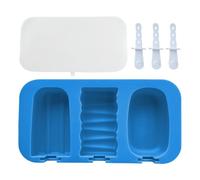 Ice Lolly Moulds, Ice Cream Silicone Mold, 3-Cavity Cakesicle Freezer Sticks Tray, Reusable Dessert Mold for Home Kitchen, Baby Cake, Kids Food, Fruit, Snack Bar Making, Summer Treats