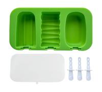 Ice Lolly Moulds, Reusable 3-Cavity Ice Lolly Maker with Easy Release Design, Cakesicle Freezer Molds for Kids Snacks Baby Food Yogurt Fruit, Treat Tray for Home Kitchen 19x10x2.5cm