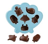 Ice Maker Tray - 5.2 Inches Cute Marine Creature Shaped s Tray | Silicone Sea Creature Mold, Blue Pink Flexible Non Stick, Fun Animal Design Freezer Mould For Kitchen Use