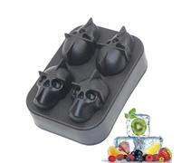 Ice Maker Tray - Reusable Silicone Skull Ice Mold Flexible Cold Block Maker For Freezer | Easy Release Novelty Íce Cube Tray For Cocktail Coffee Water Juice Beverage Preparation Bar Kitchen