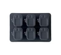 Ice Mold, Silicone Maker, TV Shaped 6 Cavity with Lid for Creative Drink Prep, Reusable Accessory for Wine, Whiskey, Juice, and Cocktails, Home, Restaurant, Baking 6.3x4.33x0.79 in