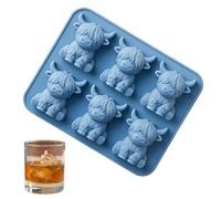 Ice Mold Tray - 2-Pieces Reusable Maker, Fun 3D Cow Molds for Chilling, Novelty Freezing Vessel, Molded Silicone Form with Flexible Release Walls, Beverage Cooling Unit for Liquid Sculpting