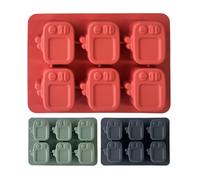 Ice Mold, TV Shaped Silicone Frost Cube Tray, 6 Cavity Reusable Freezer Form, 6.3 Inches with Lid for Whiskey, Wine, Cocktails, Juice, Baking Use in Home, Kitchen, Restaurant, Bar