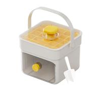 Ice Molds, 377 g Ice Maker with Handle and Lid, Press Type Making Tool, Double Layer Kitchen Gadgets for Drinks, Coffee Tea Whiskey Cocktails, Outdoor Camping Gathering, 15,2 x 14,2 x 12,9 cm