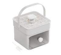 Ice Molds, 377 g Ice Maker with Handle and Lid, Press Type Making Tool, Double Layer Kitchen Gadgets for Drinks, Coffee Tea Whiskey Cocktails, Outdoor Camping Gathering, 15,2 x 14,2 x 12,9 cm