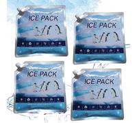 Ice Packs for Lunch Boxes, 4 Pieces Freezer Packs, Reusable Leakproof Portable Cooling Accessories, Fishing Camping Picnic Travel Beach Outdoor School Office Work Cooler Bags, Blue