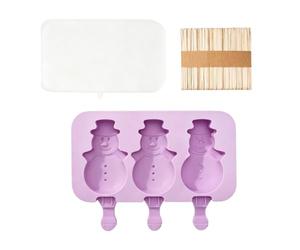 Ice Pop Maker, 3-Cavity Silicone Ice Pop Maker, Professional Cakesicle Mold, Durable Dessert Tool, Kitchen Accessory with Festive Style, Treat for Parties & Gatherings