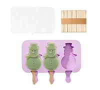 Ice Pop Mold Silicone Maker With Lid Wooden Sticks Chocolate