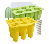 Ice Pop Molds,2 pezzi 6-Cavity Iced Dessert Making | Easy Release Ice Pop Mould -14,9 x 12,3 cm/5,87 x 4,84 For Parents Kids Families Summer Birthday Home Parties Playdates Camping Holiday Juice Milk