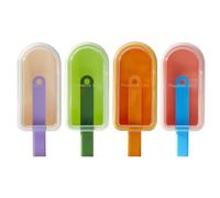 Ice Pop - Set di 4 per lecca-lecca in silicone | BPA, senza cadruggine, a rilascio facile, lavastoviglie, un design riutilizzabile e impilabile per i frian