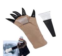 Ice Scraper - Snow Remover Mitt | Waterproof Fleece Glove | Warm Hands Ice Scraper for Frost Ice and Snow Glove Warm Car Windshield Scraper Mitten Bear Claw Gloves with Ice Scraper