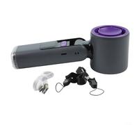 Ice Sense - Ventola di raffreddamento con schermo digitale, velocità del vento multiple, ricaricabile tramite USB, compatta, per picnic ed escursionismo, colore nero