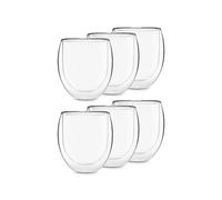 Feelino Ice - Set di 6 bicchieri da tè da 400 ml in vetro borosilicato di alta qualità lavabile in lavastoviglie