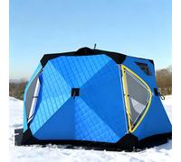 Ice Shanty, Tenda Da Pesca Sul Ghiaccio Isolata, Riparo Da Pesca a 6 Lati Da 7 Mq per 6-10 Persone, Baracca Pop-Up Ice Shanty, Rifugio Invernale Antivento Snow Hub Con Borsa per Il Trasporto Blue