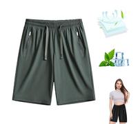 Ice Silk Cooling Shorts for Women, Women's Ice Silk Quick Drying Stretch Shorts, Ice Active Shortss Women (Army Green,L)