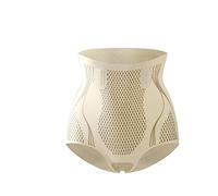 Ice Silk Ion Fiber Repair Shaping Comfortable and Breathable Fabric Fiber Restoration Shaper Donna Fiber Restoration Shaping Panties Vita Alta Shapewear, beige., L