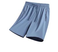 Ice Silk Quick Drying Stretch Shorts,Unisex Iced Silk Cooling Lightweight Breathable Shorts,Sports Short with Zipper Pockets (IT,3XL, Regular, Regular, Blue)