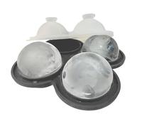 Ice Sphere Mold - Cocktail Ice Maker,4 Cavity Silicone Sphere Ball Mold Container for Kitchen Bar Whisky Cocktails Coffee Fridge Freezer