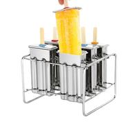 Ice sugli stampi di stelo realizzati in acciaio inossidabile in acciaio alla forma del gambo metallico, forma di ghiaccio riutilizzabile | in 6 parti sulla forma dello stelo e un supporto per