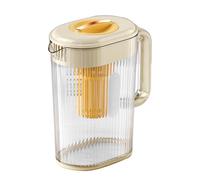Ice Tea Container - PP 11 x 23,5 x 21,5 cm 2L | Juice Water Pitcher With Handle Hot Cold Beverage Dispenser Built In Filter Compartment | For Indoor Outdoor Hot and Cold Drinks Use Home