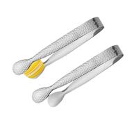 Ice Tongs- 2 Pieces Serving Ice And Sugar Cubes Appetizers | 11x1.2cm Stainless Steel Bar Grabbing Tools | Appetizer Serving Tongs - For Marshmallows Home Bartender Tea Drinker Coffee Baker Buffet