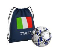 ICE TOYS Sacca Sportiva Italia 34 x 41 cm con Pallone da Calcio Lusso Misura 5 (Blu Nero)