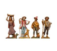 ICE TOYS Statuine Presepe Pastori, Set 4 Pezzi, 14-19 cm, Dipinte a Mano, Made in Italy, Multicolore (SET 4, 18CM)