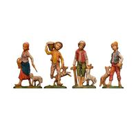 ICE TOYS Statuine Presepe Pastori, Set 4 Pezzi, 17 cm, Dipinte a Mano, Made in Italy, Multicolore (SET 5, 18CM)