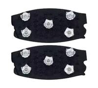 Ice Traction Cleats - 5 Tooth Shoe Crampons | 21x13cm Grip Device with Steel Spikes, Silicone Rubber Footwear Attachment with Stretch Fit Design, Winter Mobility Equipment, Anti Slip Foot Grip