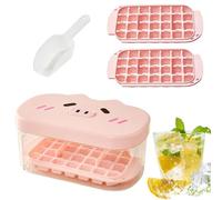 Ice Tray Bin, Freezer Mold Container, Adorable Portable Box, Food-Grade Pliable, Easy Release Lid, Stackable Compact Storage, Quick Chill Design, for Home Party Whiskey Cocktail 7.8x4.96x3.46 inches