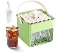 Ice Tray, Blocks Mold, 5.91x5.92x5.12 inches Stackable Reusable Silicone Cube Maker with Easy Press Release, Freezer Tray for Tea Whiskey Cocktail Wine Restaurant Home Refrigerator