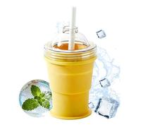 Ice Tray Cup - 2 In 1 Foldable Cups, Chilling Mold for Freezing, Ice Ball Cup, Silicone Bartender Piece with Space Saving Flexible Wall, Cold Beverage Tool for Cooling Refreshing and Storing