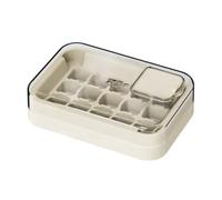 Ice Tray Lid, Reusable Ice Tray Maker Bin, 16.5x11.2x4.5cm/6.5x4.41x1.77 inches Portable Easy-Release Flexible Leakproof Container for Water, Cocktail, Whiskey PET, TPU, PP