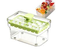 Ice Tray Set, Quick Freeze Mold, 34 Grid Ice Tray with Lid Stackable Leakproof, Food Grade Silicone Ices Mold BPA Free Safe, Press Style Cube Design, Freezer Use for Whiskey Drinks Outdoor Party