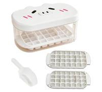 Ice Tray Silicone - Ice Mold Press Freezer Cute Tray, Pop Íce Container, Reusable Ìce Cube Ţray Kit Set, Leakproof Lock Lid Freezer Storage System With Home Party DIY Whiskey Cocktail Coffee Drin