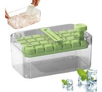 Ice Tray, Square Ice Moulds, Easy Release Cooling Cube with Lid and Box, Press Mold for Cocktail, Iced Coffee, Drinks Storage Organizer, 9,37 x 5,31 x 4,33 pollici, verde, giallo