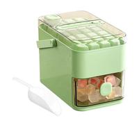 Ice Tray with Bin, Covered Freezer Ice Maker, 8,27 x 5,12 x 5,91 pollici, Large Capacity Mold Set, Kitchen Drink Accessory, Beverage Chiller Tool, for Juice Wine Freezing Organizer