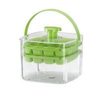 Ice Tray With Bin - Press Mold With Lid | Ice Mold | For Freezer Kitchen Chilling Drinks Coffee Cocktail Whiskey Beverage