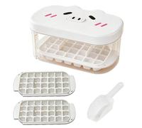 Ice Tray with Lid and Bin Easy Press Cube Maker Box | Cute Portable Freezer Storage Container Mold Set | Leakproof Stackable Trays for Drinks Beverages Coffee Cocktail Whiskey Juice