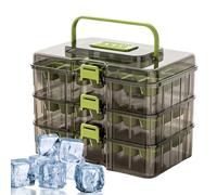 Ice Trays for Freezer - 63-Hole Maker | Easy Press Lid Mold Cube Bin
