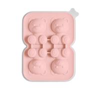 Ice Trays For Freezer, Bear Shape Silicone Ice Mold Container, 11.1x14.5x3.8cm Cute Food Grade Ices Cube Tray For Kitchen Refrigerator Dining Family Drinks Water Whiskey Cocktail Ices Making Tool Use