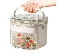 Ice Trays with Lid and Bin, Easy-Release Handle Design 200 ml, riutilizzabili in silicone, impilabili, perfetti per la casa, bar, camper, fridge, outdoor, campeggio, viaggi, cocktail, Smart