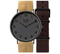 Ice-Watch CITY Folkestone Orologio Beige Unisex con Cinturino in Pelle i Cinturino Addizionale in Nylon, 001360 (Medium)