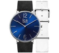 Ice-Watch CITY Norwich Orologio Nero da Donna con Cinturino in Pelle i Cinturino Addizionale in Nylon, 001387 (Small)