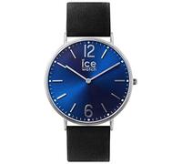 Ice-Watch CITY Norwich Orologio Nero Unisex con Cinturino in Pelle i Cinturino Addizionale in Nylon, 001371 (Medium)