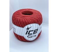 Ice Yarns Daphne Metallic Cotton Crochet Thread Red Gold 295 Yards