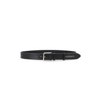 Iceberg - Black smooth leather belt with thick silver logo on the tip - - Accessories - Uomo - Nero - 100 CM